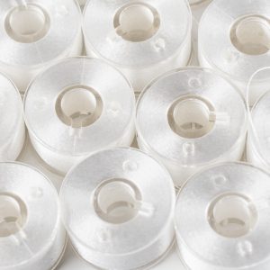 15 Class Prewound Embroidery Bobbins.  White 60wt Polyester Thread 10 Pack